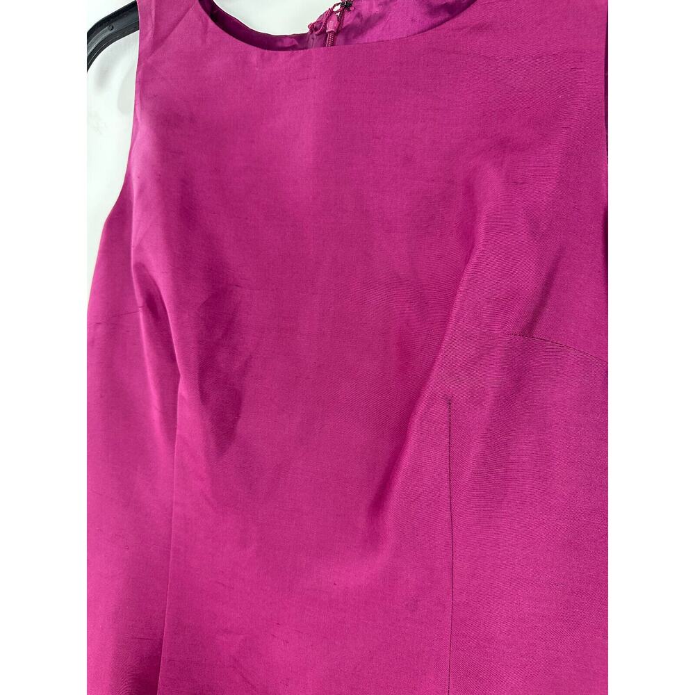 New Talbots 100% Pure Shantung Silk Shift Dress Sleeveless Purple Women's Size 8 - Picture 8 of 15